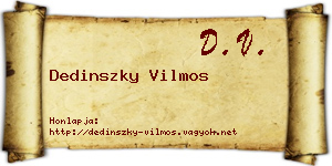 Dedinszky Vilmos névjegykártya